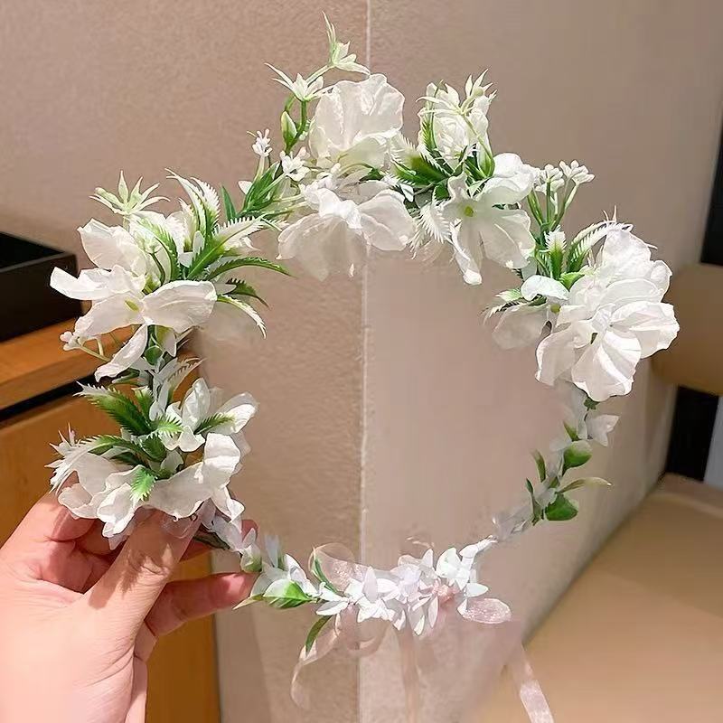 超仙山茶花森系花环头饰成人儿童花朵头箍新娘头纱氛围感头花发饰|undefined