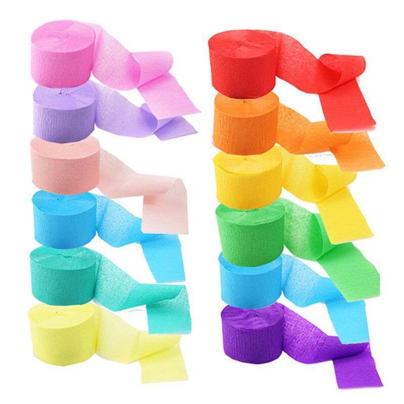 Cross-Border 25m Long Ribbon Paper Crepe Paper Party Decoration Kindergarten Wedding Birthday Arrangement Balloon Garland Ribbon Cross-Border 25m Long Ribbon Paper Crepe Paper Party Decoration Kindergarten Wedding Birthday Arrangement Balloon Garland Ribbon