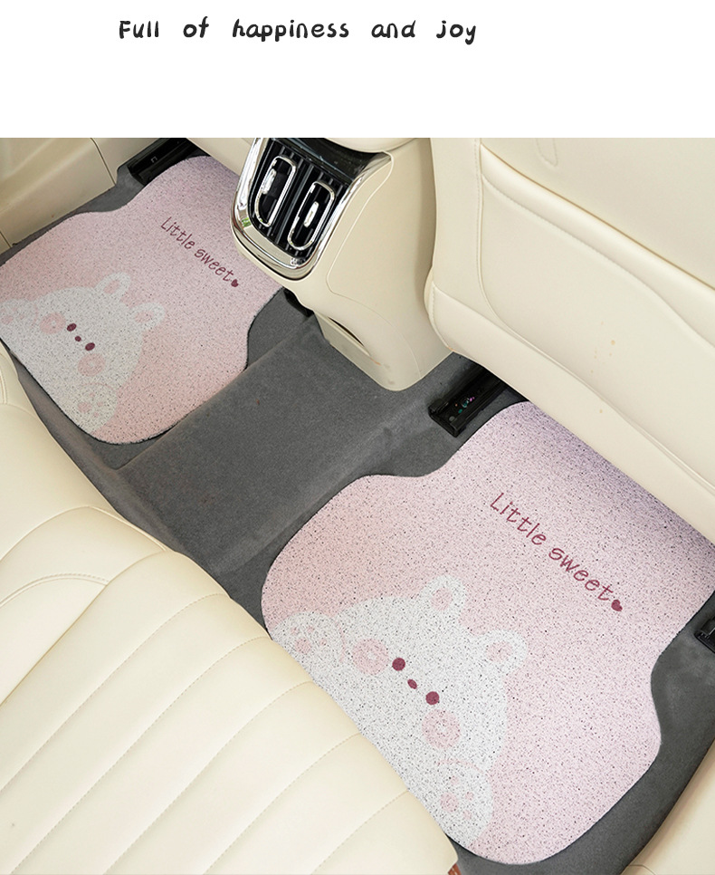 Fat Rabbit Car Floor Mats Dirty Resistant Wire Ring Non-Slip Wear-Resistant Car Floor Mats Neutral Cartoon Car Floor Mats
