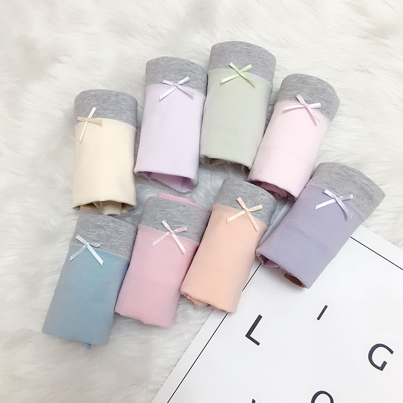 Fábrica al por mayor de ropa interior de algodón de las mujeres estudiante de niña japonesa chica Linda ropa interior de cintura media ropa interior de algodón de las mujeres