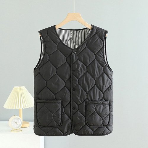 New Large Size Autumn/Winter Lightweight Cotton Vest for Mothers, Loose and Warm, Suitable for Middle-Aged and Elderly Men and Women