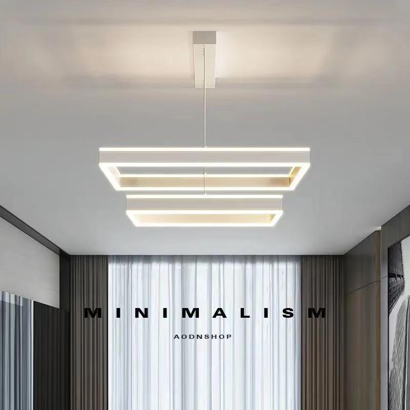Lámparas de viento cuadrada simple nueva atmósfera simple luz cuadrada nórdica muy moderna lámpara roja red candelabrada lujosa sala de estar