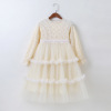 Spring dress, small princess costume, skirt, suitable for teen, long sleeve, autumn, tutu skirt