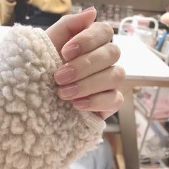 Hot-selling summer short style solid color bright oil ice transparent nude wearable manicure fake nail patch finished nail polish