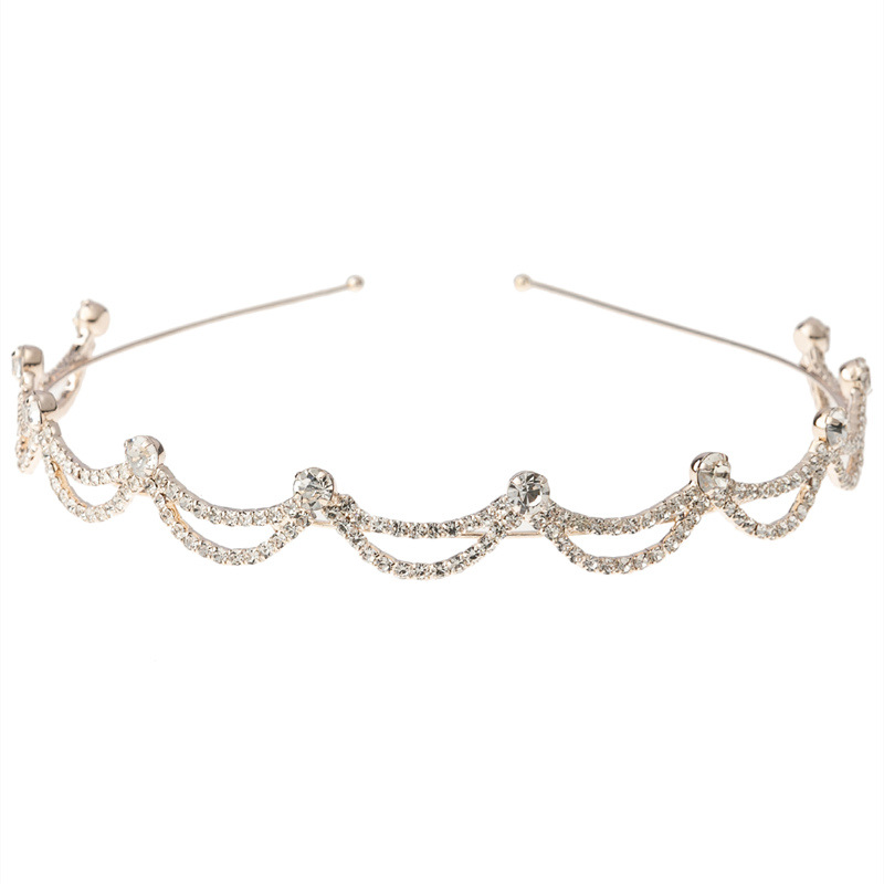 Amazon nuevo rhinestone perla diadema nupcial joyería de doble capa fina diadema de los niños corona tocado lote de fábrica