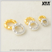合金镀金色银色盘缠波点圆环隔片 手链项链串珠圆圈diy饰品配件散