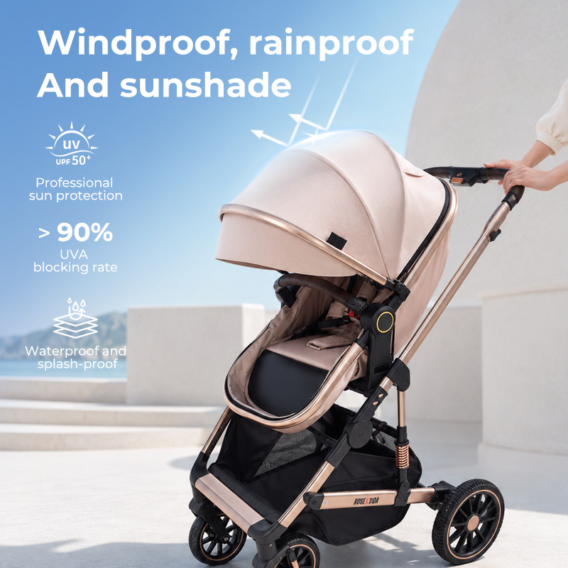 Carrinche de bebé multifuncional, carro para bebés que se puede sentar y acostar, cesta para dormir, carro para niños de alto paisaje, artefacto mágico para pasear a los niños. image 3