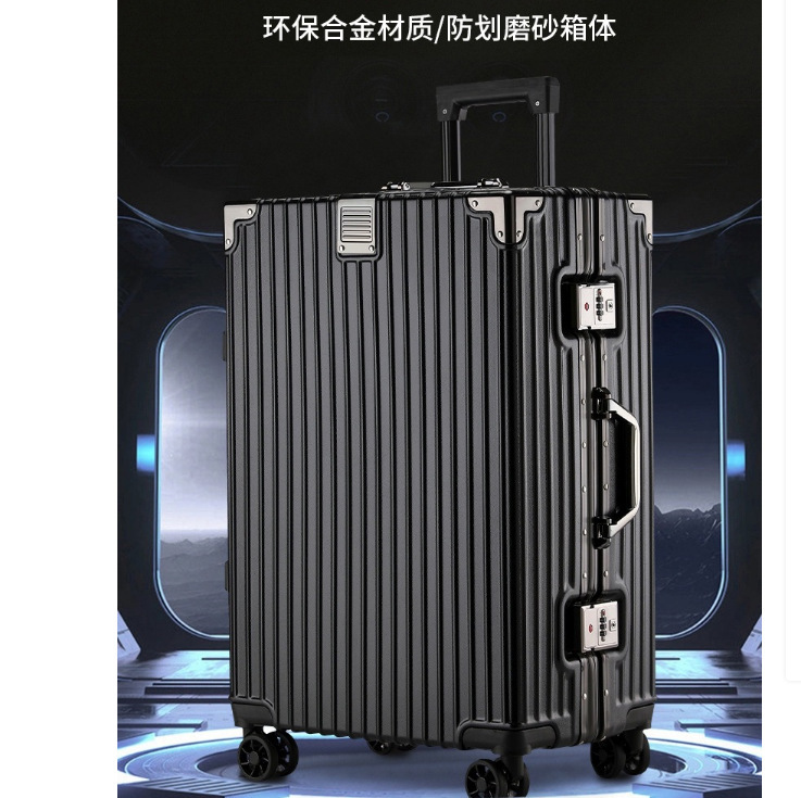 Steel Nail Reinforced Aluminum-Magnesium Alloy Frame Durable Large-Capacity Internet Celebrity Trolley Case Silent Universal Wheel Suitcase Suitcase