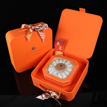 橙色手提丝巾燕窝包装盒八角亚克力内盒圆盒石斛西洋参通用礼品盒