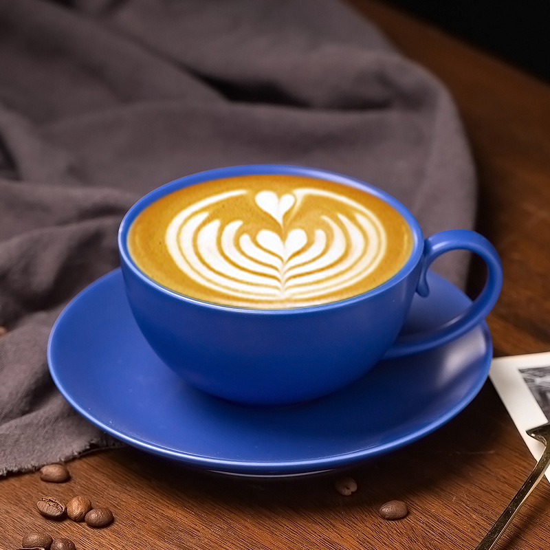 Taza de café de cerámica de Dehua Klein Azul Cappuccinola estilo europeo Taza de café simple estilo nórdico