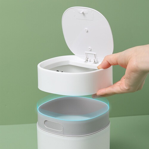 Rice wood desktop trash can push-type living room debris bucket car home desk storage tube garbage basket wholesale