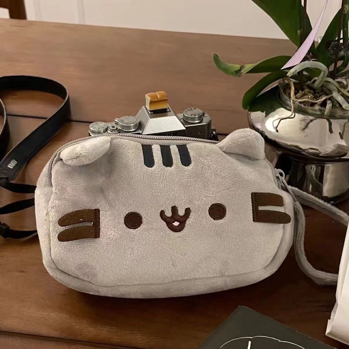 Cute plush capacious pencil case