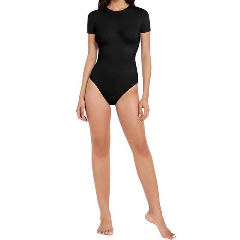 Body Suits for Womens Short Sleeve Round Neck Casual