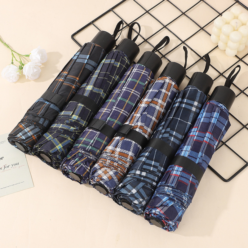 Grid-Patterned Umbrella, Reinforced, Foldable, Lightweight, Dual-Purpose Sun and Rain Umbrella, Business Umbrella, Manufacturer, Unisex Umbrella, Wholesale