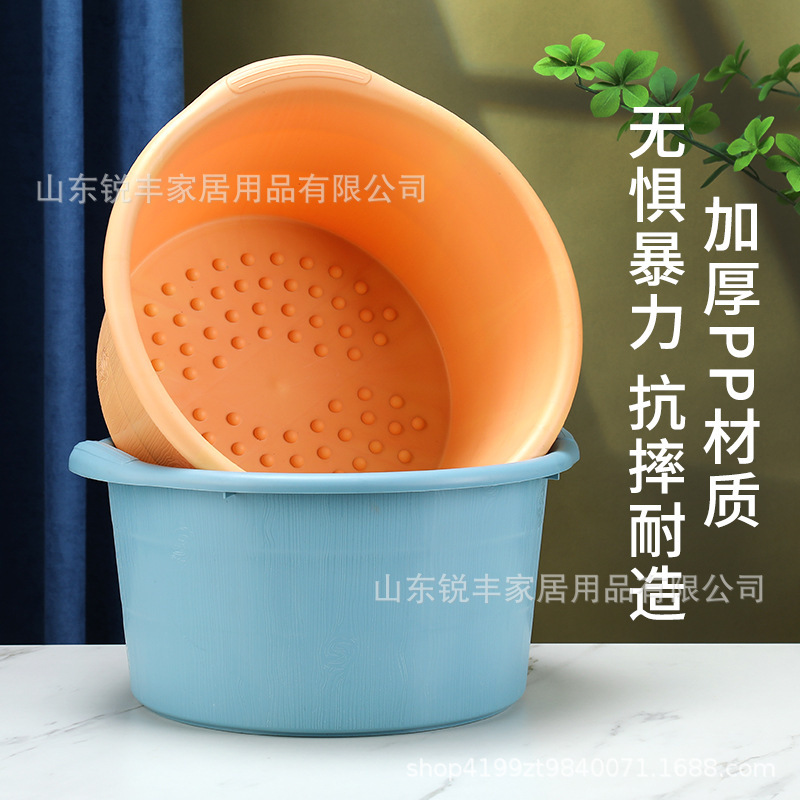 新しいラウンドマッサージビーズフットバス家庭用フットバス大人のフットバス印刷可能な厚いプラスチックフットバスバケツ|undefined