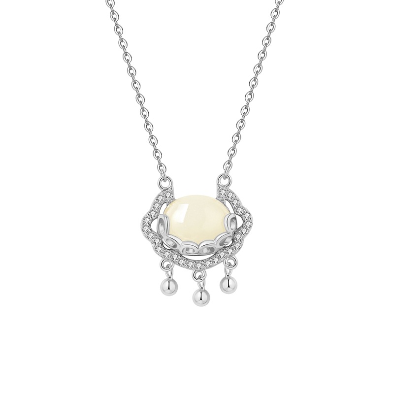 P12991-화이트 골드 목걸이-F8 (펜던트는 모두 925 스털링 실버입니다)