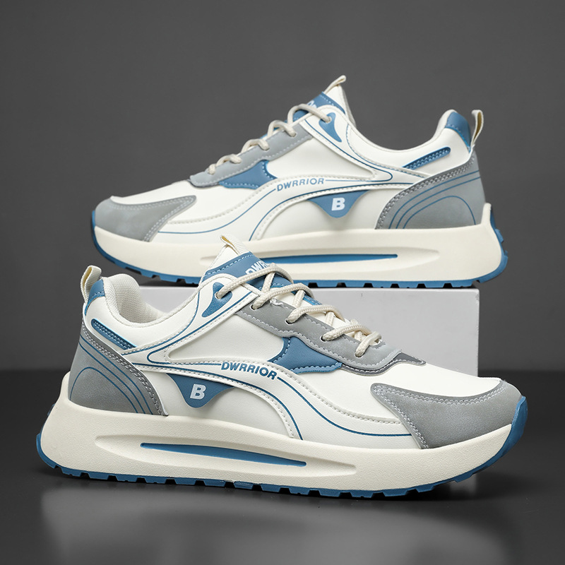 Agan zapatos de cuero de primavera impermeable universal para hombre correr viajes antideslizantes zapatos deportivos de altura