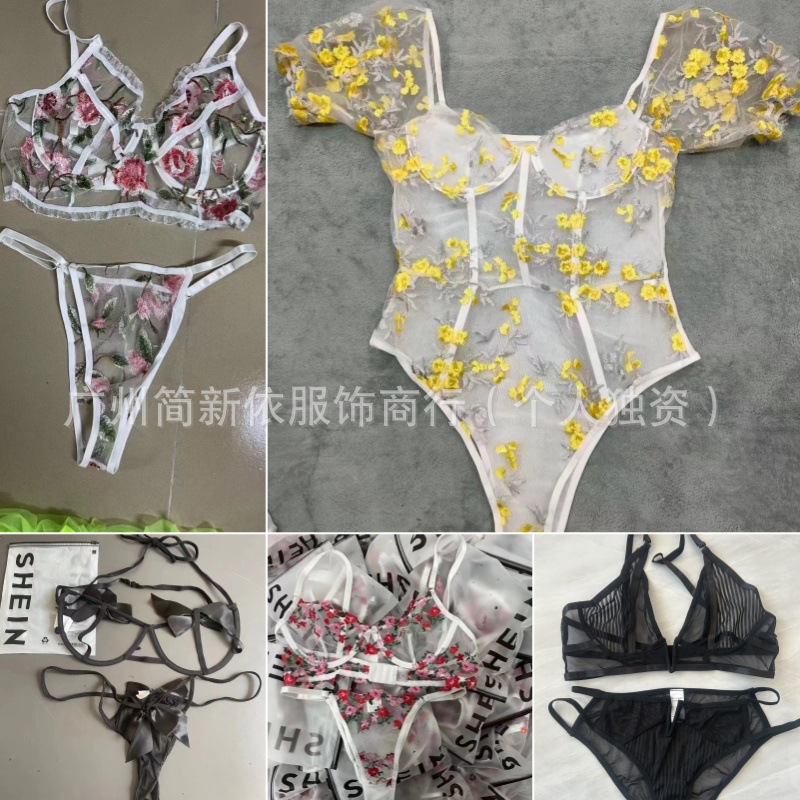 SHEIN estilo americano retro leopardo estampado de hielo sin marcas pantalones íntimas de encaje transpirables de cintura baja damas cola lotes