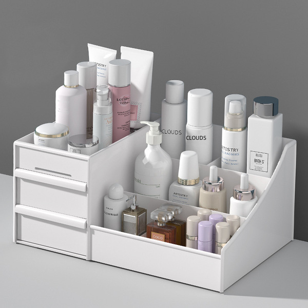 Ouxin Drawer Type Cosmetic Box Dormitory Finishing Plastic Storage Rack Cosmetic Skin Care Dressing Table Desktop Storage Box Image