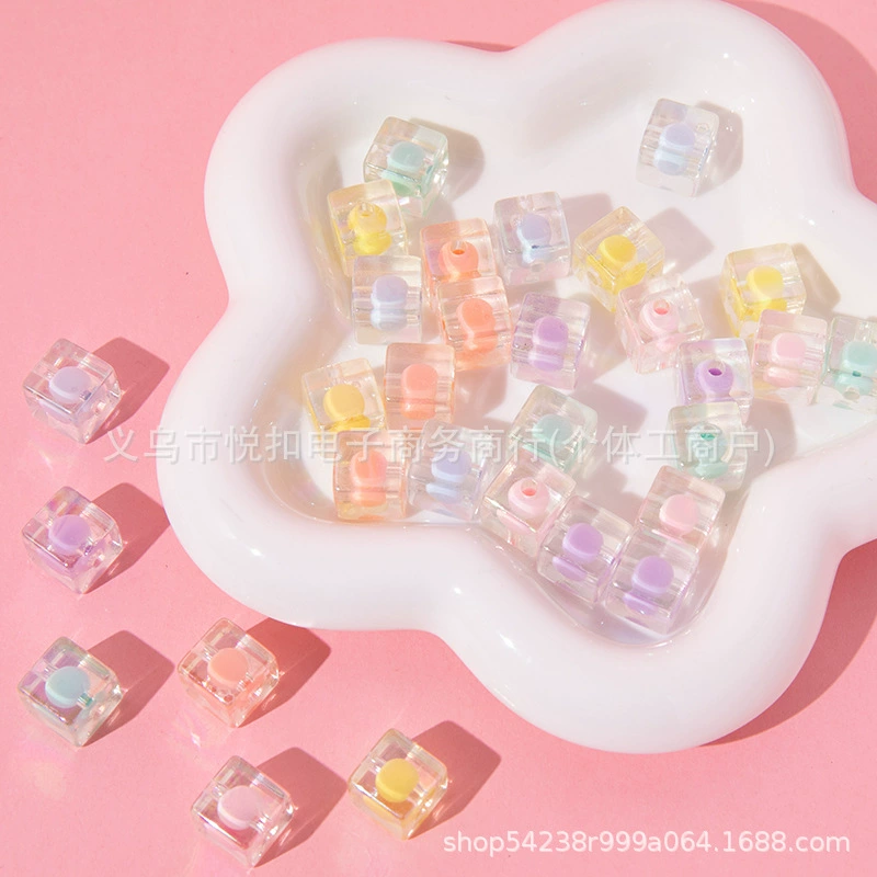 Acrylic beads, beaded bracelet handmade, mobile phone, necklace, accessory, creative accessories, 12mm, DIY