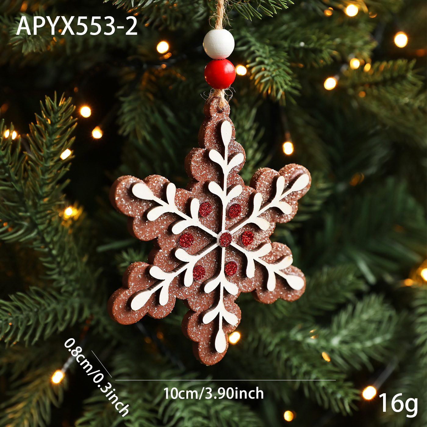 Colgante de madera transfronteriza pan de jengibre colgante decoración del árbol de Navidad colgante donut colgante atmósfera suministros de diseño stock
