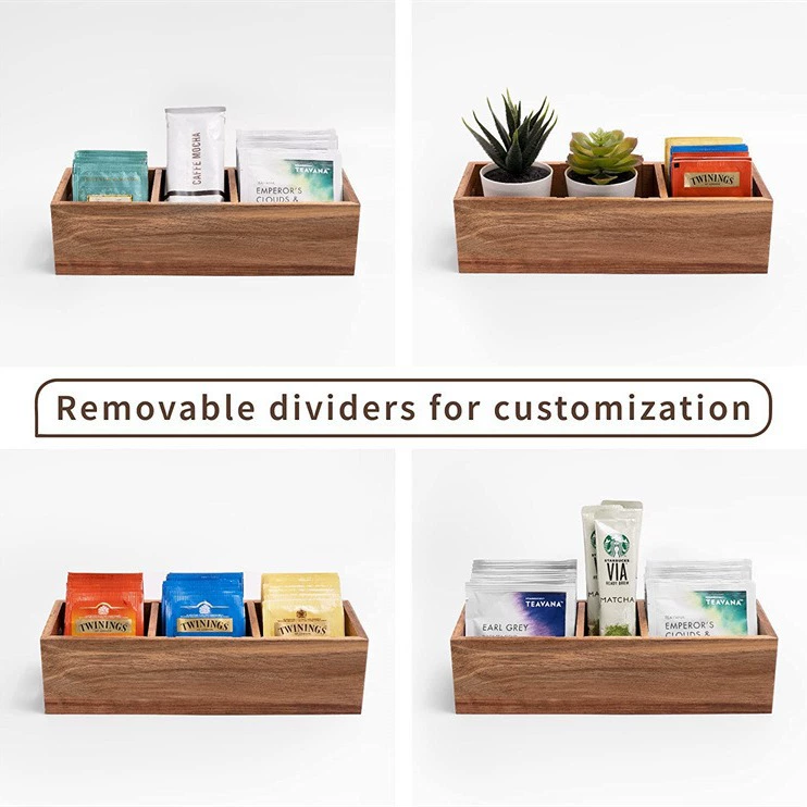 Деревянная коробка для хранения домашнего чая пакетик кофе без крышки Настольная коробка для хранения домашнего деревянного инструмента