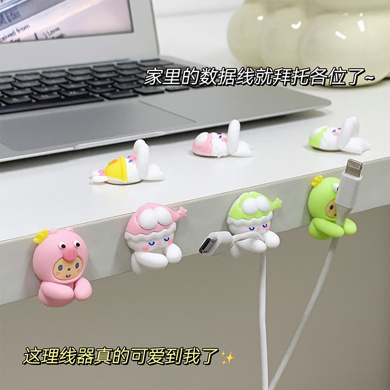 Cartoon cute data cable holder desktop cable organizer storage buckle mobile phone cable Winder buckle charging cable clip Cartoon cute data cable holder desktop cable organizer storage buckle mobile phone cable Winder buckle charging cable clip