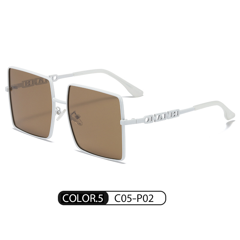 Celebridad de Internet mismo estilo caja cuadrada gafas de sol polarizadas para hombres Nuevo Marco de gran tamaño gafas de sol lisas de moda para mujer LS311