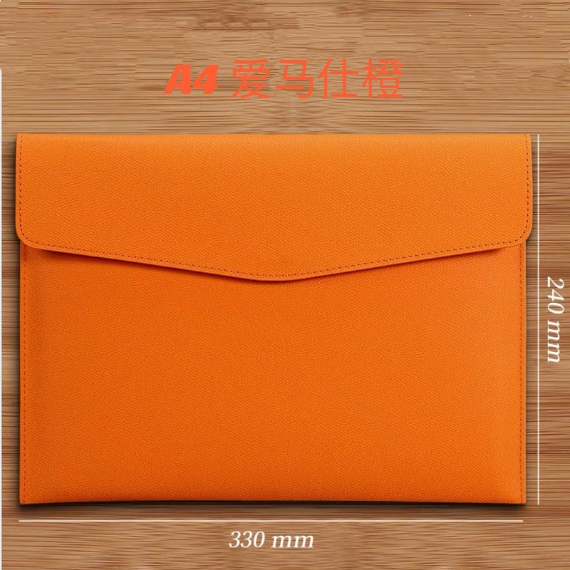 Bolso de archivo comercial de imitación de cuero transfronterizo A4 bolsa de archivo de almacenamiento de gran capacidad bolsa de archivo de logotipo empresarial al por mayor