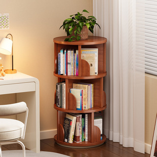 Rotating Bookshelf Storage Cabinet Household Living Room Storage Rack Simple Storage Cabinet Student Non-Solid Wood Cabinet Children's Bookcase