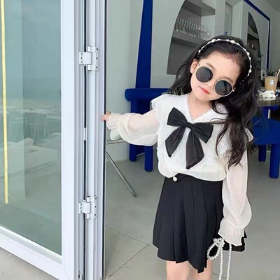 春秋潮範女白色棉純色韓版現貨秋季長袖翻領襯衣