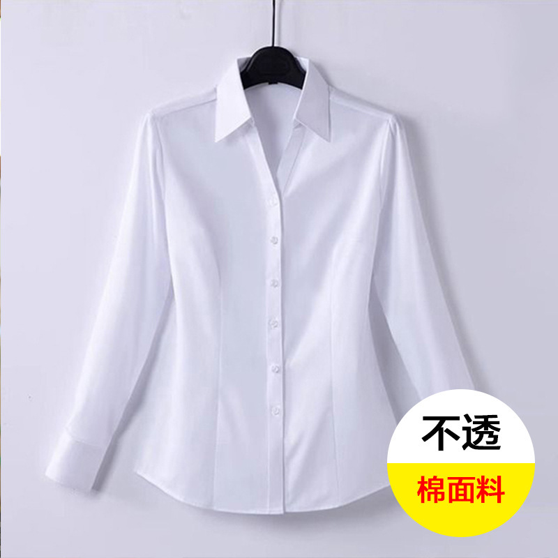 夏の新型vネック韓国版白シャツ女性半袖作業服正装修身職業シャツが痩せています。|undefined