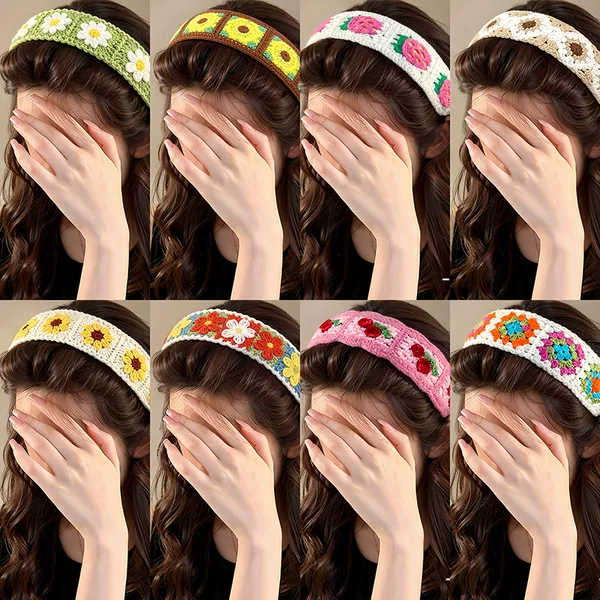 Knitted Velcro Hairband for Adults, Hair Sticker for Bangs and Loose Hair, Hairband for Face Washing, Hair Accessory for Women