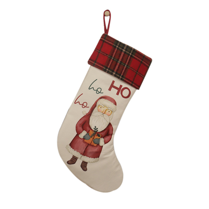 Nuevas bolsas de regalo de medias navideñas transfronterizas Santa Claus muñeco de nieve decoración medias navideñas HOHO medias navideñas