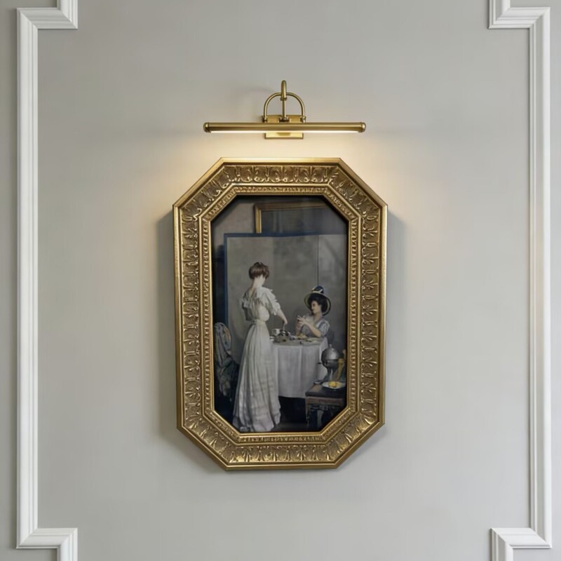 American-Style Retro Octagonal Resin Photo Frame, French Light Luxury Carved Gold Frame, May Home Decor Season, Living Room Entrance Decorative Painting American-Style Retro Octagonal Resin Photo Frame, French Light Luxury Carved Gold Frame, May Home Decor Season, Living Room Entrance Decorative Painting