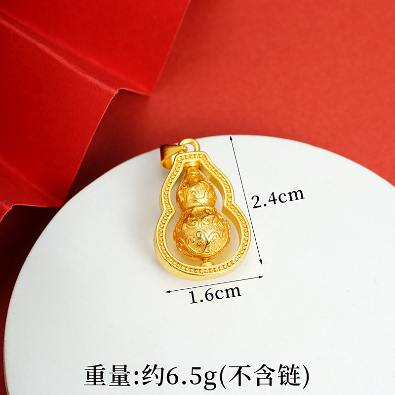 新しい中国風の古代サンドゴールドペンダント、国民的流行の宮殿スタイルのひょうたん編みロープネックレス、女性のレトロなハイエンドジュエリー卸売|undefined