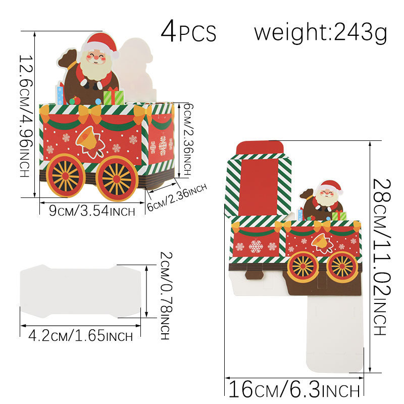 クロスボーダー temu クリスマスカレンダーボックス新しいクリスマスアドベントカレンダートレインキャンディボックスギフト包装紙箱|undefined