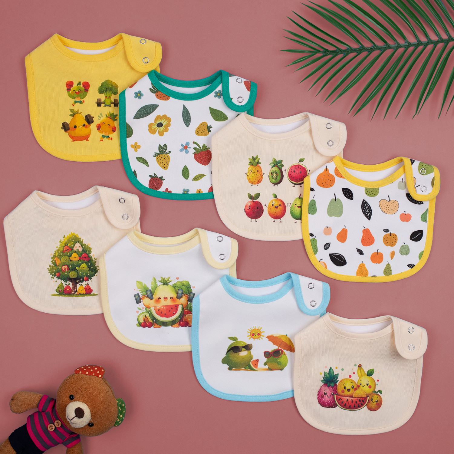 Pure Cotton Saliva Towel for Infants and Newborns, Ultra-Soft Waterproof Bib with Adjustable Snap Buttons, Baby Drool Bib Neckerchief