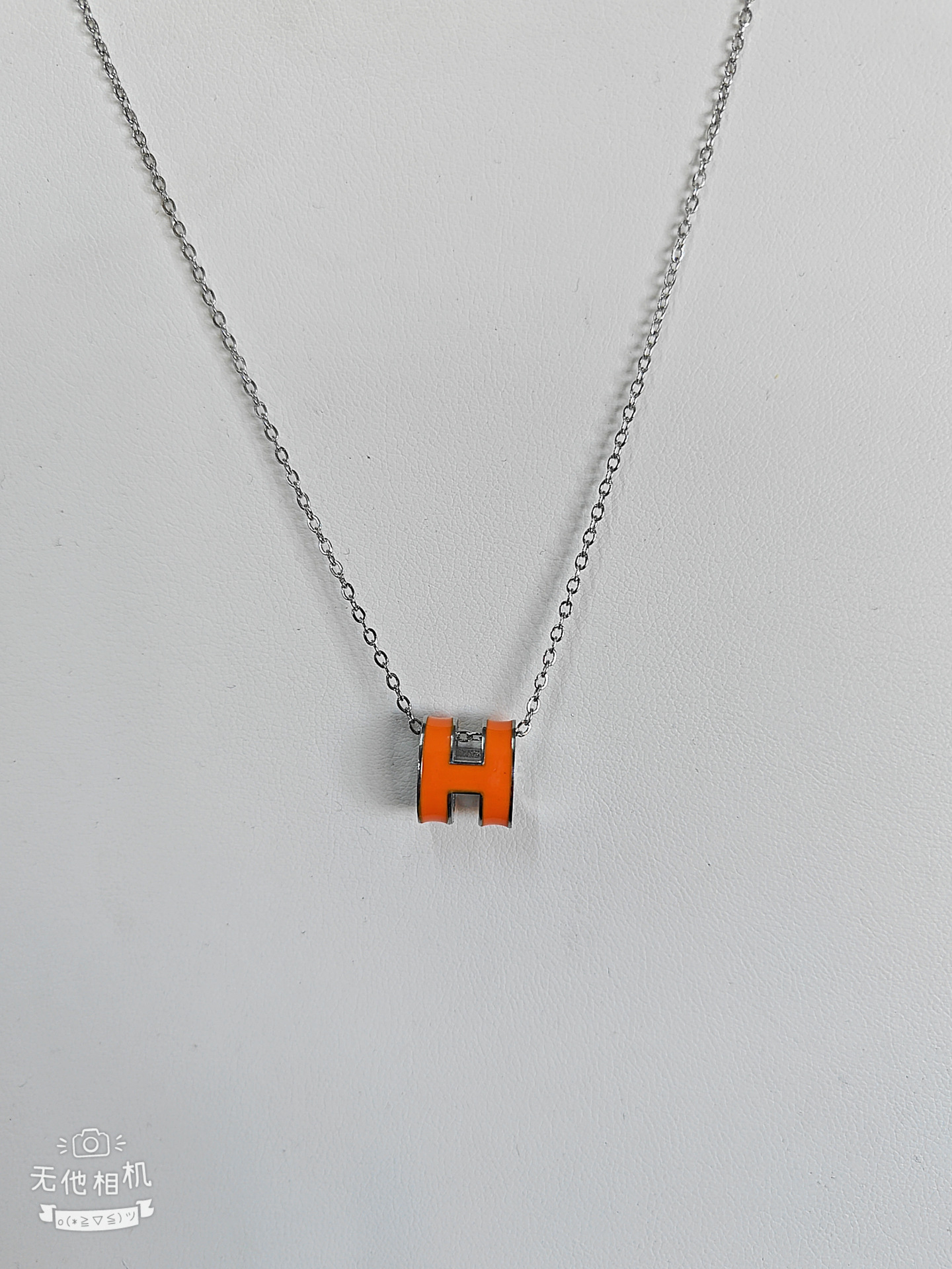 12mm 실버 오렌지 목걸이