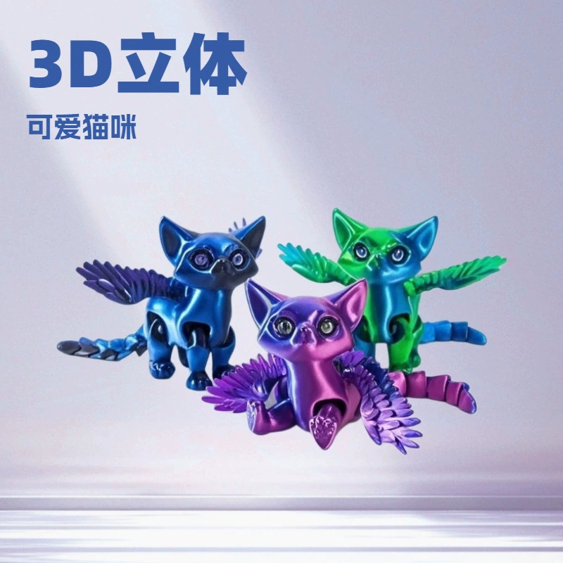 Ручка, минифигурка, модель животного, игрушка 3D, кот