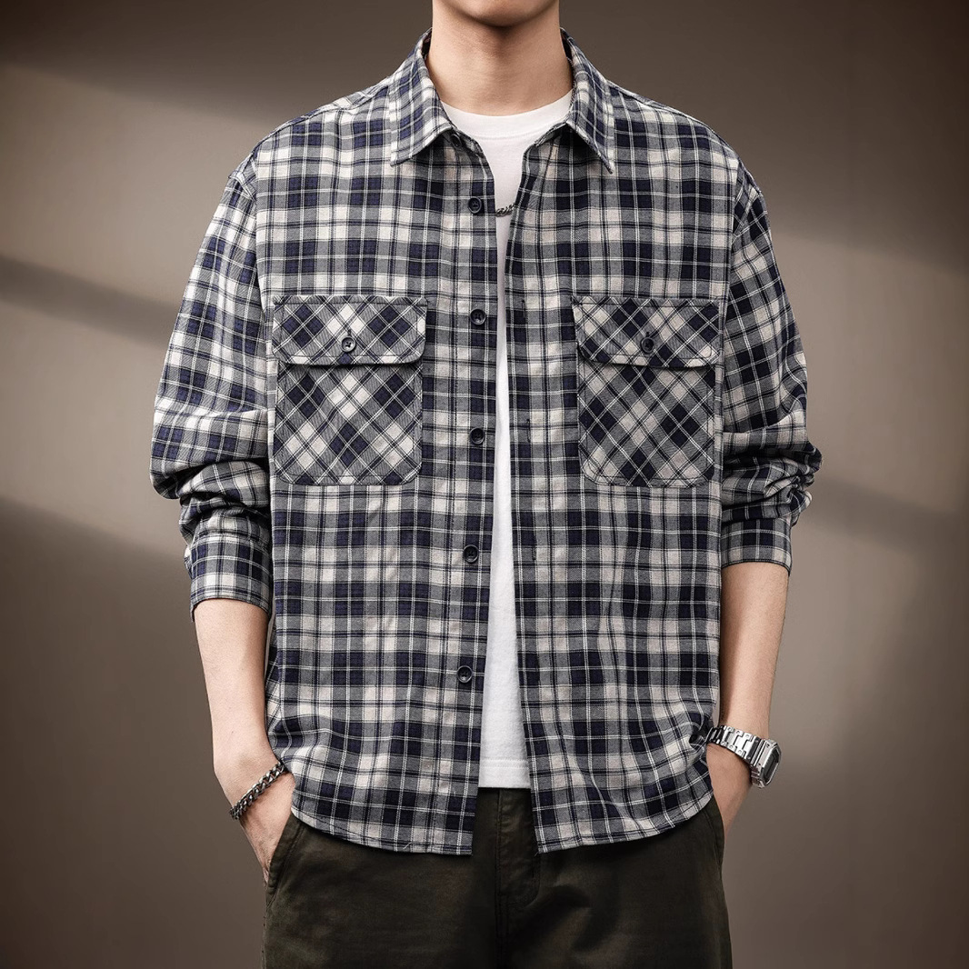 Elite Japanese retro classic men's spring shirt