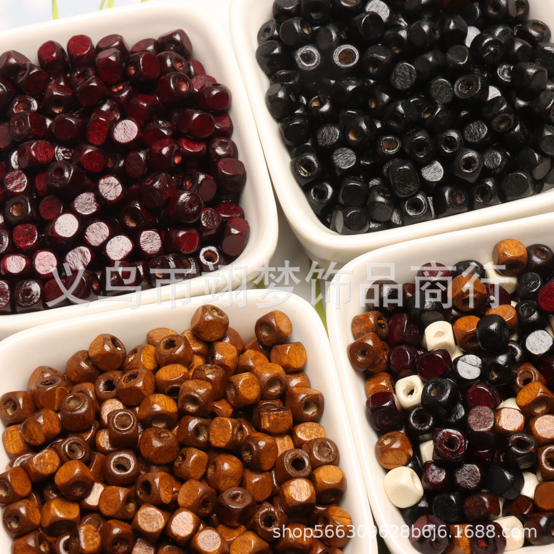 5mm Natural Wood Mini Rounded Sugar Cube Wooden Beads Loose Beads Handmade DIY Material Antique Bracelet Accessories Small Accessories