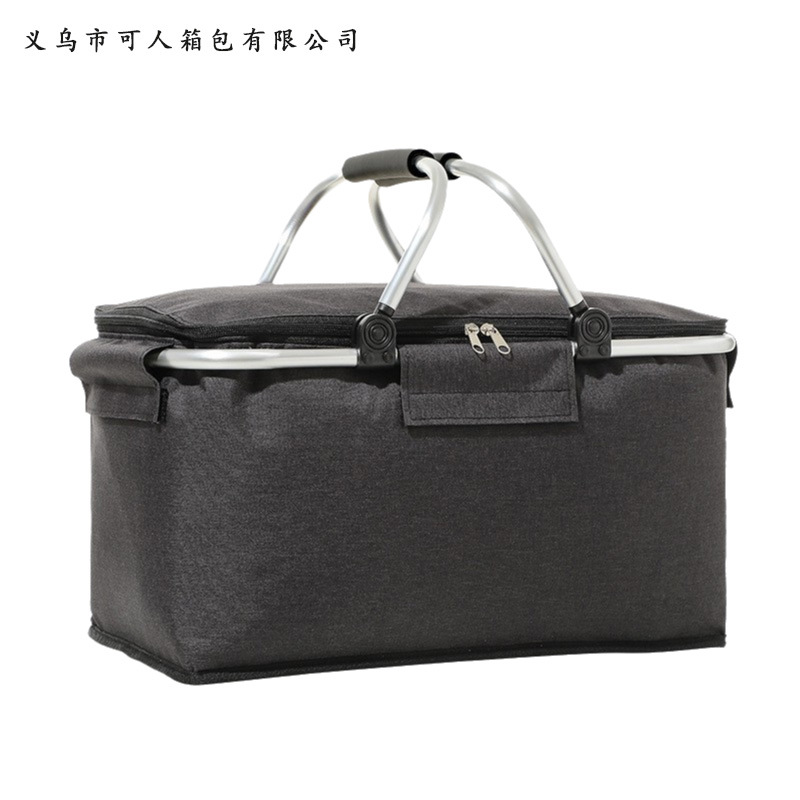 折りたたみオックスフォード布断熱バスケットアイスバッグクロスボーダー屋外断熱ピクニックバスケットアイスバスケットポータブル収納バスケット