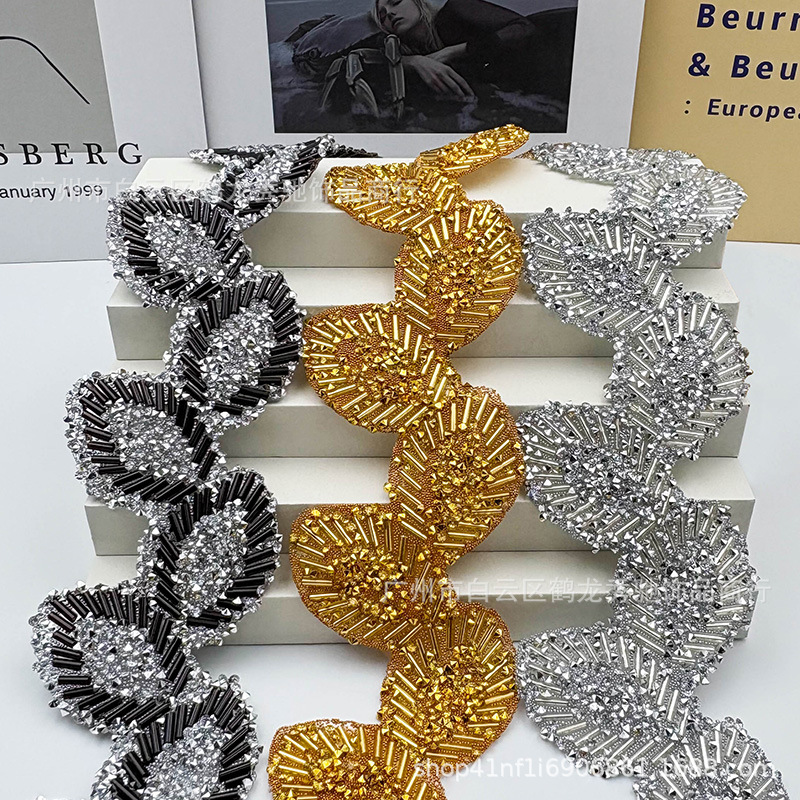 现货 时尚 管珠树脂水钻 礼 服 鞋帽服装 辅料 跨境 厂家批发条码