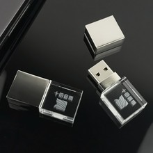 水晶发光u盘创意亚克力高速车载优盘DIY内雕LOGO商务礼品U盘批发