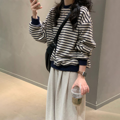 针织条纹内搭打底衫女秋季2025新款洋气上衣韩系穿搭外穿高级感