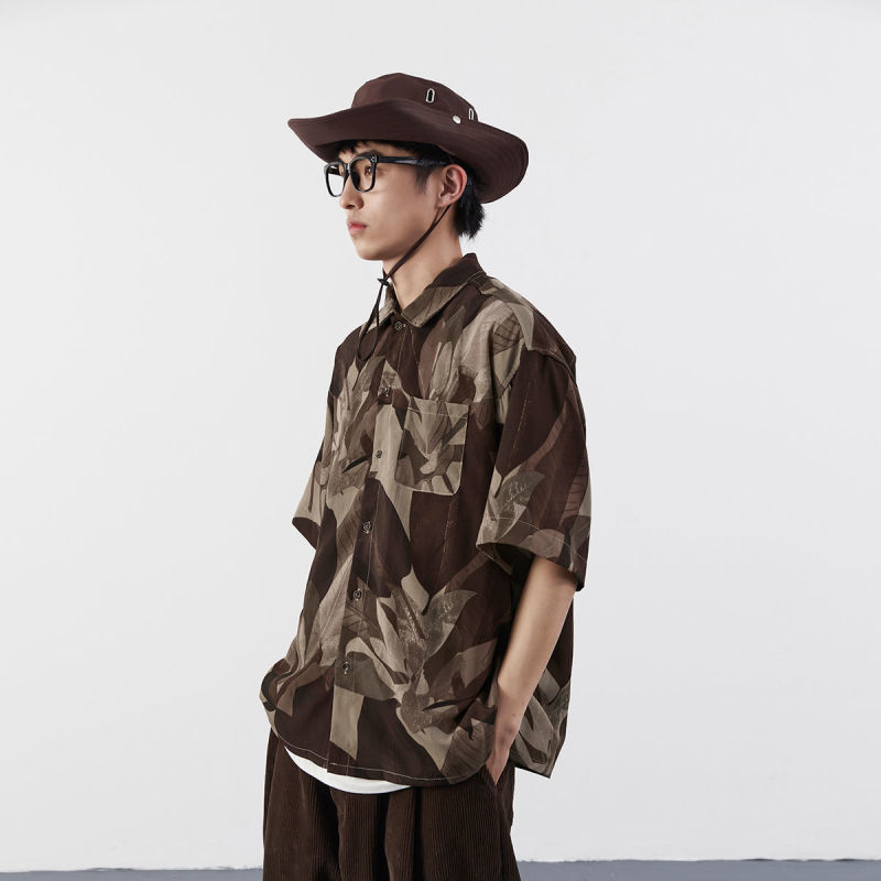 Hong Kong Style Retro Floral Shirt Men's Summer 2022 New Design Sense Niche Loose Shirt Short-sleeved Top Hong Kong Style Retro Floral Shirt Men's Summer 2022 New Design Sense Niche Loose Shirt Short-sleeved Top
