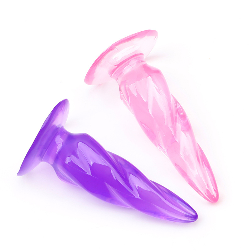 Crystal Anal Plug Bead Strip, Purple TPR Training Toy for Adults — detail image 4