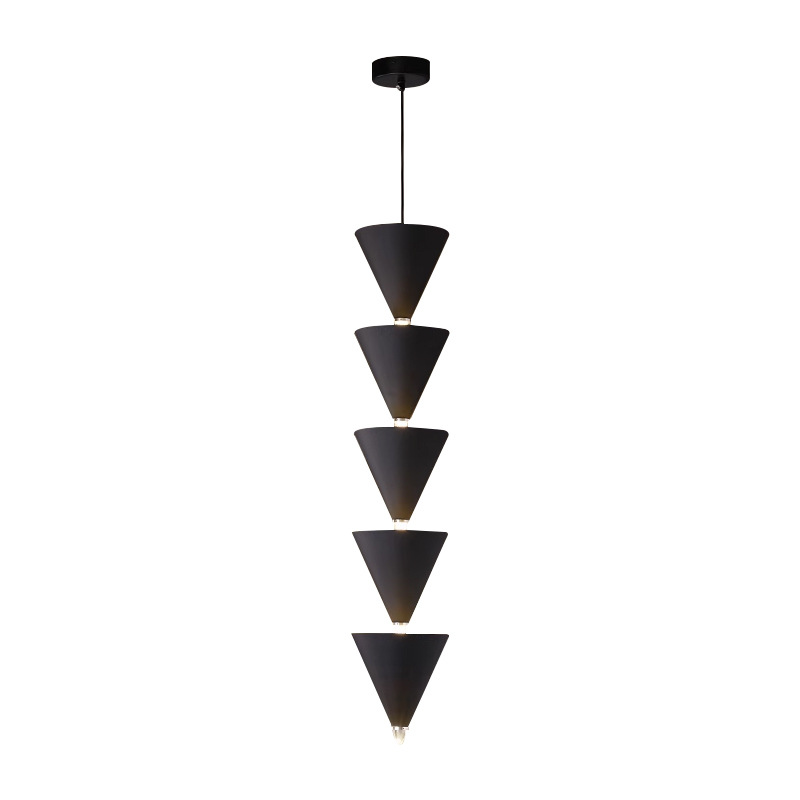 Diseño cónico lámpara de diseño creativo viento dormitorio simple cabezal de cama larga línea de fondo pared de fondo de fondo moderna línea de suspensión crema