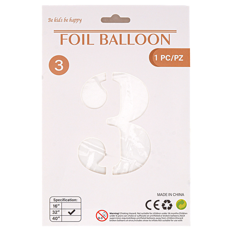 32 pulgadas Tarjeta de papel digital OPP globo de embalaje independiente fiesta de cumpleaños ambiente decorativo globo